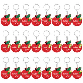 KeeStar 24 Pack Apple Keyring Party Favor Packs for Fruit Themed Baby Shower, Birthday Party Goodie Bag Fillers, School Carnival Rewards, Classroom Prize