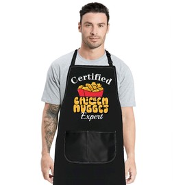 MYSOMY Chicken Nugget Apron Fried Chicken Legs Apron Certified Chicken Nugget Expert Chicken Nugget Lover Gifts (Certified Chicken Nugget Expert apron)