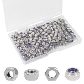 Yinpecly 120PCS M4 Locknuts M4x0.7mm Nylon Insert Hex Lock Nuts 304 Stainless Steel Metric Self-Locking Nylon Lock Nut for Industrial Construction Fasteners
