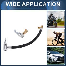 INFINAUTO Tire Inflator Extension Tube 9.06inch M8x0.8 15.5mm OD for Car Motorcycle Bicycle Air Pump Extend Hose Adapter Tire Valve W/Air Chuck Nylon Black Durable