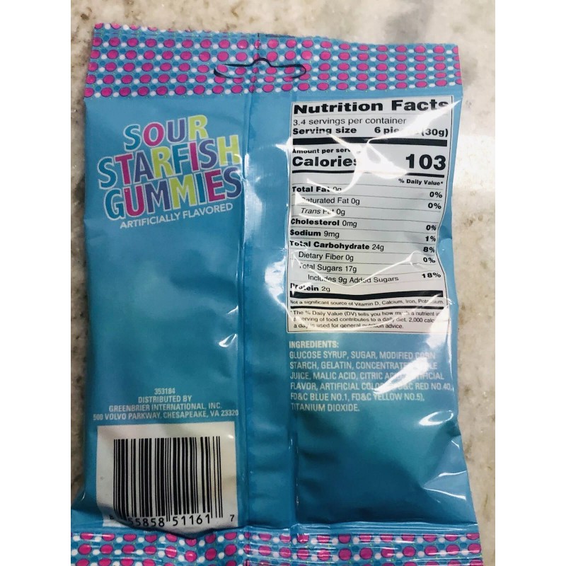 Greenbrier Ship N 24 Hours. New-Made W/Fruit Juice Sour/StartFish Gummies.