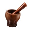SHOWERORO 1set Wooden Garlic Pestle and Grinding Bowl Manual Crushing