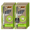 BIC Ecolutions Clic Stic Retractable Ballpoint Pens 48 Count Black