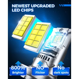 Marsauto 𝐇𝟏𝟑 Bulbs, 9008 Fog light 36000LM Light Dual Beam, 6500K Cool White, Pack of 2