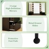 CHARMAID Corner Vanity Desk with Mirror and Lights, Black Makeup