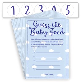 Guess The Baby Food! Game - Blue/Boy - 10 Player - Baby Shower Party