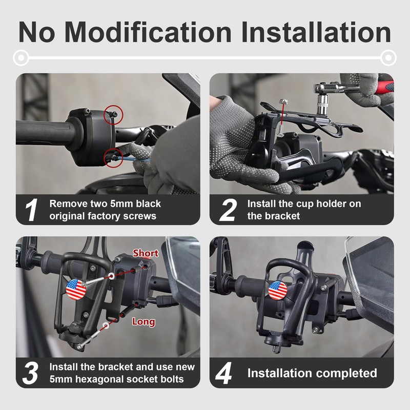 Motorcycle Handlebar Drink Holder for the Can-Am Ryker 600/900/ Rally