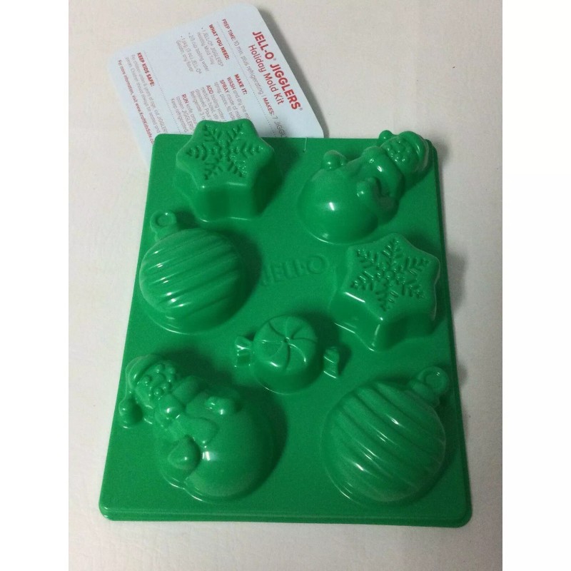 JELL-O Christmas Jello Jigglers Plastic Mold Holiday Green New