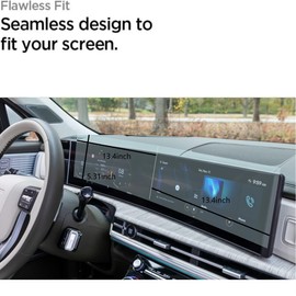 Tempered Glass Screen Protector Compatible With 2024 2025 Hyundai Santa fe,Anti-Scratch,Shock-Resistant,HD Clear,Protecting Dual 12.3 Inch Touchscreen.