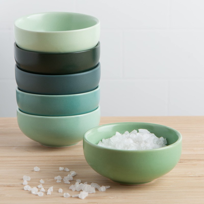 Now Designs Leaf Ceramic Pinch Bowl Set, Mini Bowls for