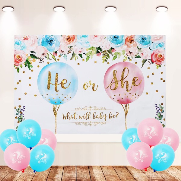 Gender Reveal Backdrop, Gender Reveal Banner, Gender Reveal Decorations Pregnancy