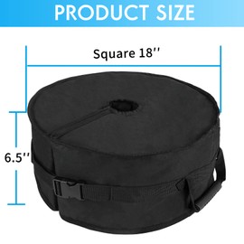 KEEWEI Round Umbrella Base Weight Bag, 18" - Fits Any Offset, Cantilever & Any Outdoor Patio Umbrella Stand, Heavy Duty Windproof Sand Fillable Bag, Up to 110 lbs, Easy Set Up(Round Open)