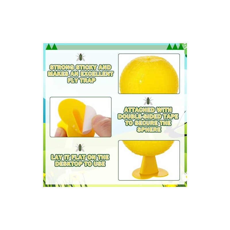 Qualirey Fruit Fly Sticky Trap Balls - 10 Pack Gnat