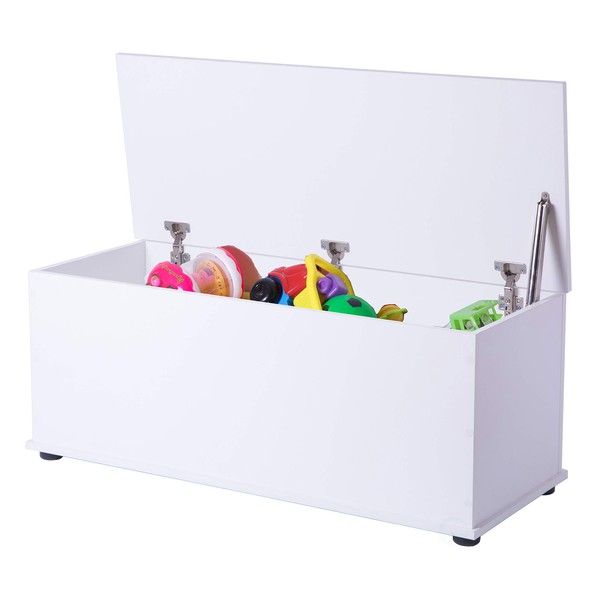 Wooden Storage Organizing Toy Box, White