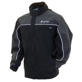 Frogg Toggs Pilot II Cruiser Rain Jacket, Black/Charcoal Gray, Size Small