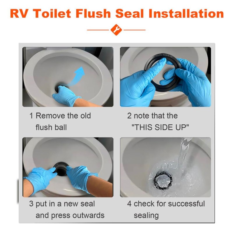 RV Toilet Seal, Flush Ball Seal Gasket Replacement 385311658 for