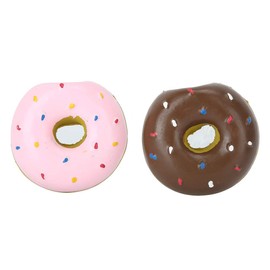 2PCS Squeaky Latex Dog Toy Donut, Donut Dog Toys for Aggressive Chewers Dog Toys for Puppies Teething Toys for Puppies Dog Toys Interactive