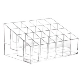 Tecbeauty Soporte para lápiz labial, 24 ranuras organizador de lápiz labial transparente, visualización de almacenamiento de brillo de labios, tamaño pequeño