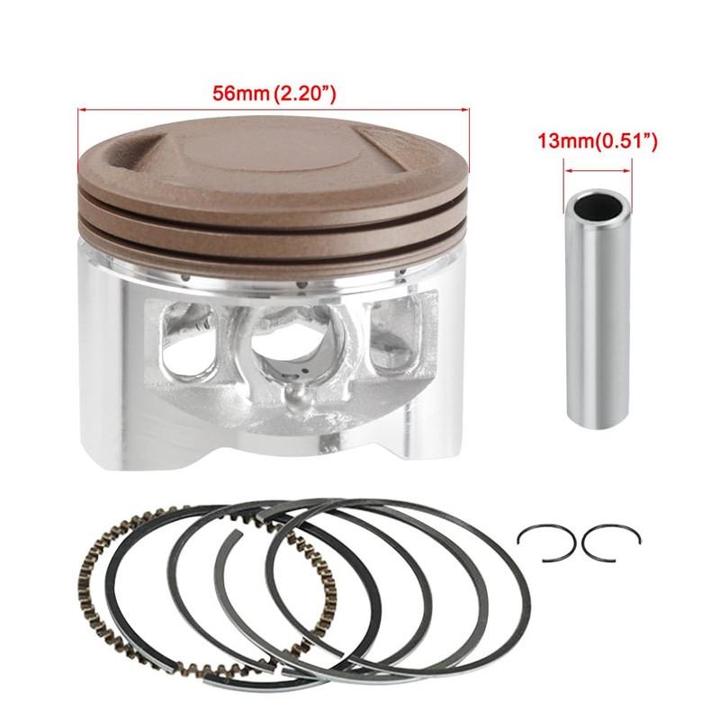 YX140 56mm Cylinder Head Assembly with Piston Ring Kit Replacement