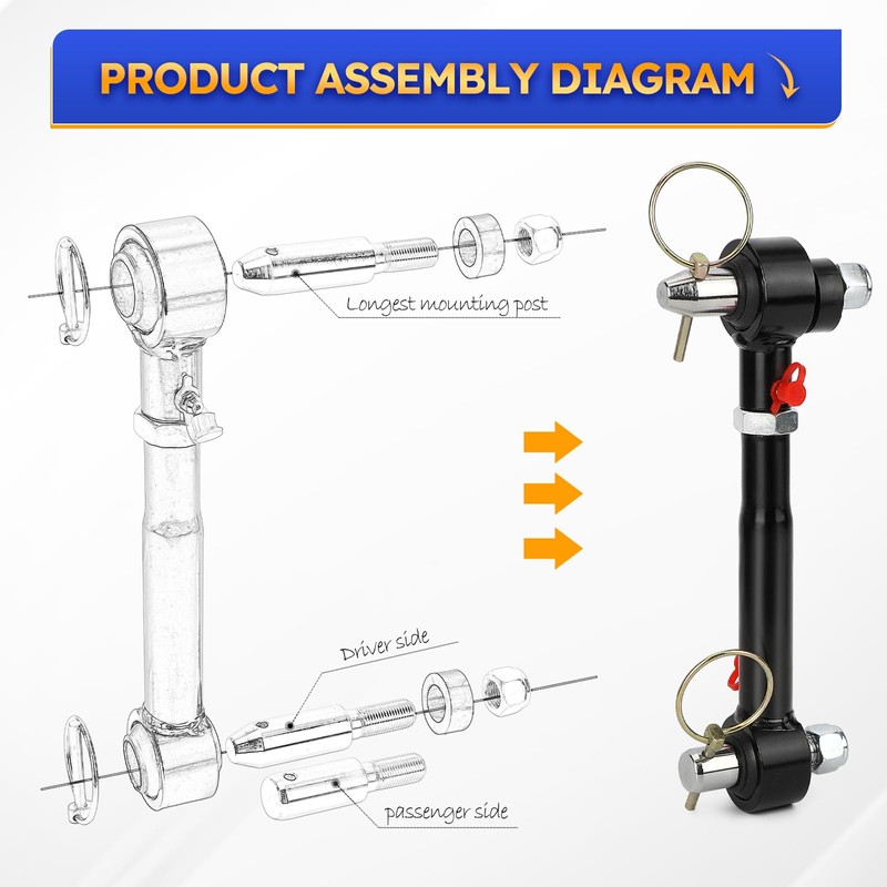 Front Swaybar Quicker Disconnect System with 2.5" - 6" Lift