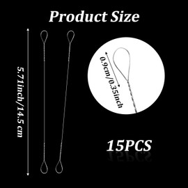 KFHENSOMR Cheese Slicer Wire 15 Pcs Cheese Cutter Slicer Wire for Marble Replacement Food Grade Stainless Steel Cheeses Cutter Wires Knife Replacement Kit for Slicing Cheeses Butter (Silver)