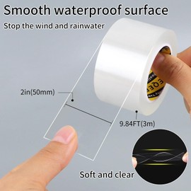 MILEQEE Window Seal Strip Tape for Winter Clear, 50 mm x 3 m, Weather Stripping Sealing Insulation Tape for Windows and Doors, Window Frame Sealer Draft Blocker Doors Seals Strips, 0.5 mm Thick