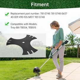 Fixirons 2 Pack 9" 3-Side Edger Star Blades 5/8" Center Hole, 781-0748-0637 Edger Blades for Craftsman Edger Compatible with Troy-Bilt, MTD Edgers, Replace 781-0748,981-0748, 40-009, 7185767