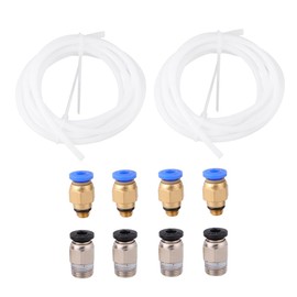 Hohopeti 1 Set Pneumatic Connector Quick Coupling PTFE Tube Set for Printer Accessories Heat Resistant Easy to Disassemble for Replacing Old Tubes