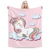 HGOD DESIGNS Unicorn Blanket Smooth Soft Animal Rainbow Hair Cloud