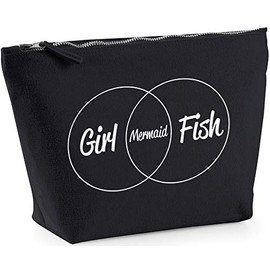 Hippowarehouse girl mermaid fish printed make up cosmetic wash bag 18x19x9cm