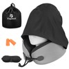 Vzpeun Neck Pillow for Travel - Hooded Memory Foam Plane