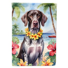 Caroline's Treasures DAC6439GF German Shorthaired Pointer Luau Garden Flag Mailbox Flag Decorative Yard Flag Banner Outside Patio Artwork Yard Flower Beds, Garden Size, Multicolor