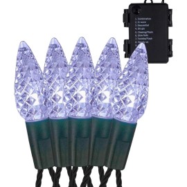 Twinkle Star 50 Twinkle Star 16' Waterproof C6 LED String Garden Party Decoration, White 🚀