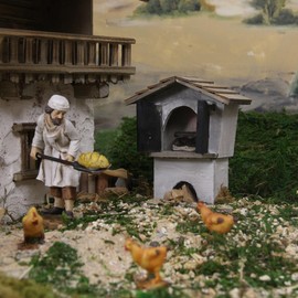 FADEDA 2 x baker with bread slider, height: 11 cm, hand-painted, detailed nativity figures, Christmas table decoration, nativity accessories