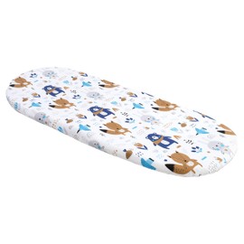 Medi Partners Fitted Sheet for Pram, 86 x 40 cm, 100% Cotton Mattress Protector (Boho Animals)