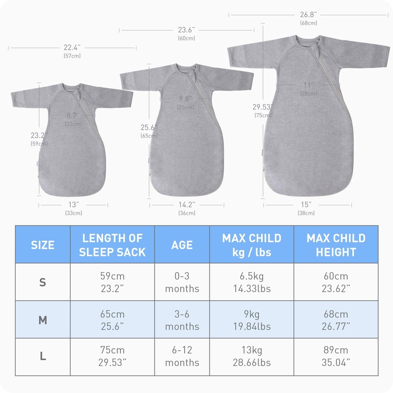 Knirose Transitional Swaddle Sack with Arms Up & Sleeves, Mitten