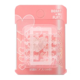 Clear Earrings Heart + Flat