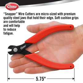 Clauss Snapper Wire Cutters with Round Points, Red, 5.75"