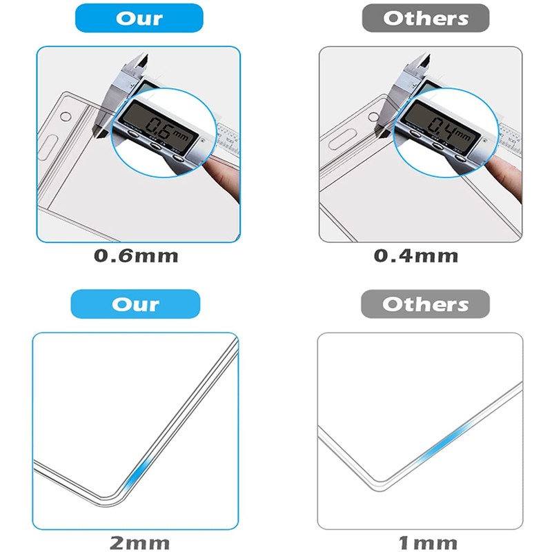 YENGON 5 Pcs Thick ID Card Name Badge Holder Heavy