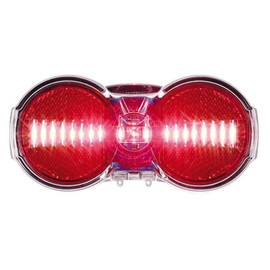 Busch & Müller Unisex - Adult Toplight Flat S Plus LED Pannier Rack Rear Light, Red, Transparent, One Size