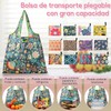 Paquete de 12/6 Bolsas Pleglables Reutilizables para Mandado, Bolsas Ecológicas