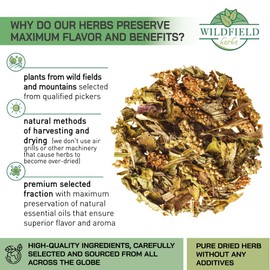 WILDFIELD HERBS 4 oz. Plantain Leaf Herb Tea Dried Plaintains (Plantago Majoris Folia) - 113g Greater Broadleaf Plantain Leaf Tea