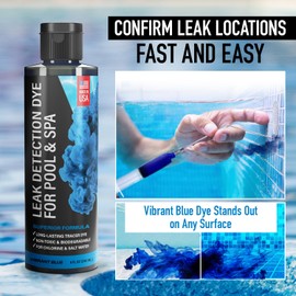 Pool Leak Detection Dye Kit - with 2 Precision Applicators - Made in USA - Superior Long Lasting Pool Dye Easily Locates Leaks - for All Pool, Spa, & Hot Tub Types - 8 OZ Vibrant Blue