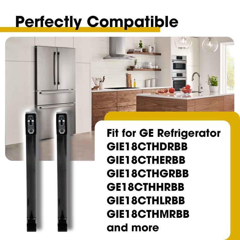 Black Refrigerator Door Handle Set Replace WR12X32350 5304504509 5304504510