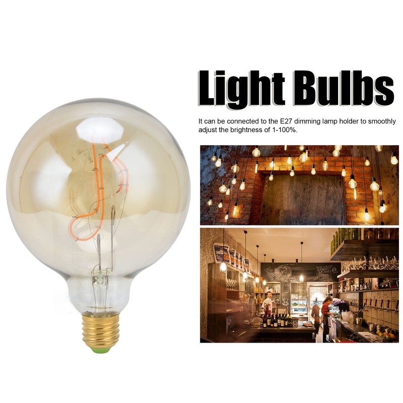 G125 E27/E26 LED Bulbs Dimmable 4W Transparent Music Note Filament