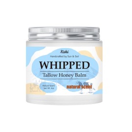 Beef Tallow for Skin, Grass Finished & Grass Fed Whipped Beef Tallow and Honey Balm, Body & Face Moisturizer, 4 Oz, Natural Scent