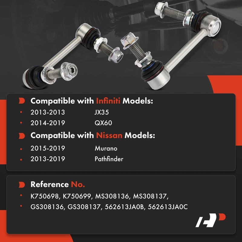A-Premium 2 x Rear Sway Bar Links Stabilizer Bar Links,