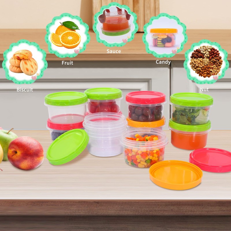 ENHYIVE 15 Pack Small Plastic Containers with Lids, 8 Oz