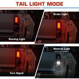 ILONPA 3PCs Led Tail Lights Assembly, Tail Lights Pair+3rd Brake Lamp for 1994-2001 Ram 1500, 1994-2002 Ram 2500 3500, Smoked Lens, Only Fit Factory Incandescent Models