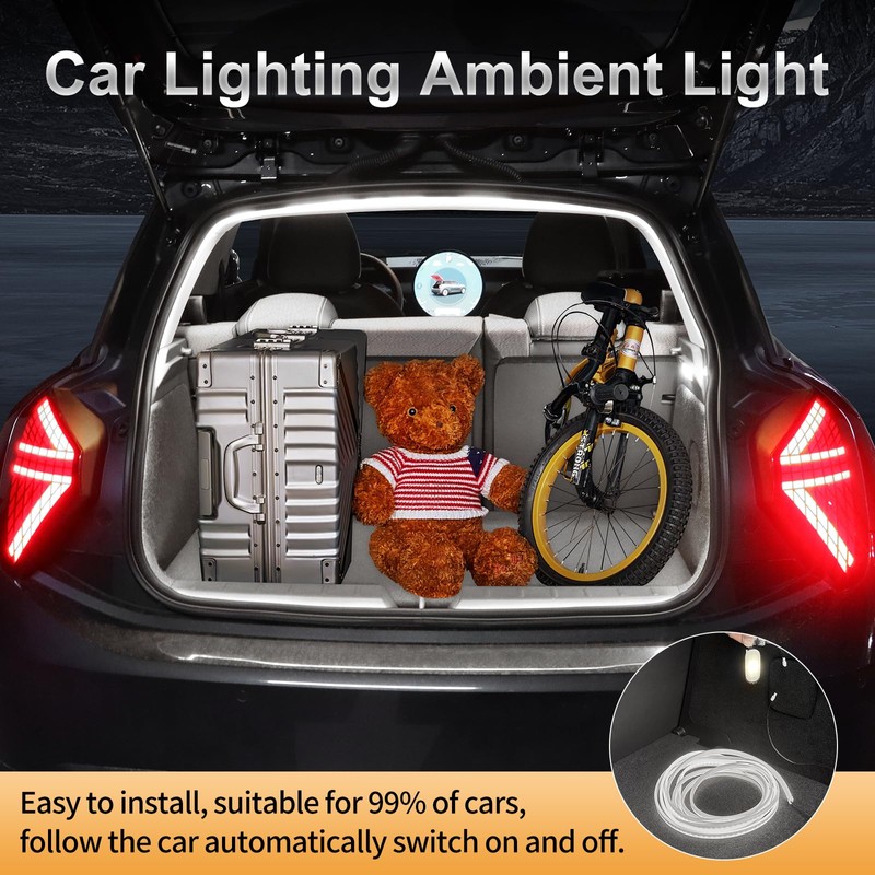 JUPIZEUS Cuttable Universal Fit LED Rear Trunk Cargo Light Interior